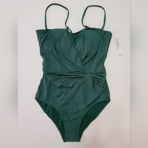 Nicole Miller Studio Green One Piece Swimsuit Large
